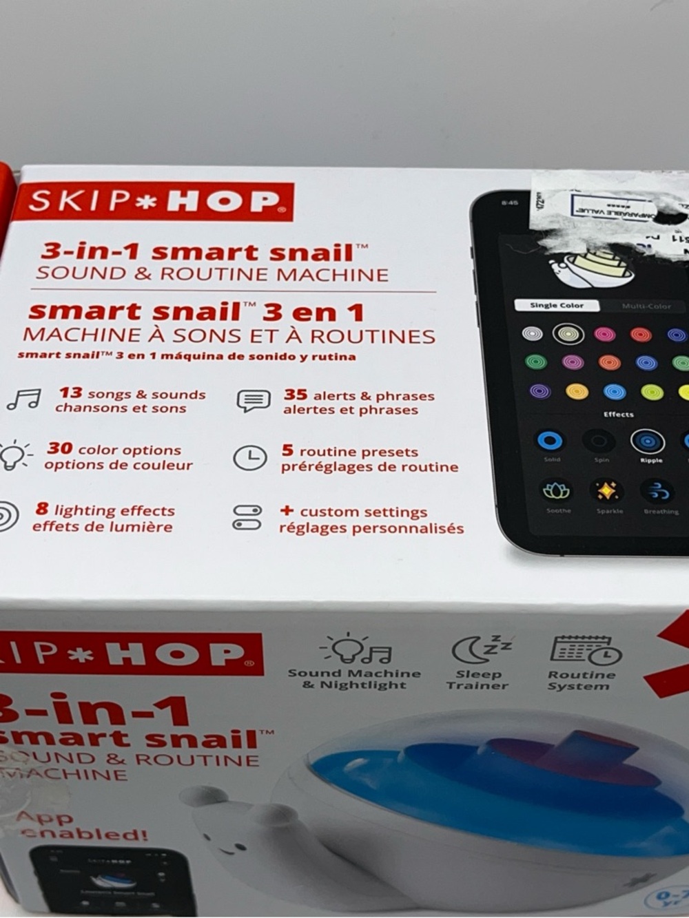 Skip Hop Smart Snail Sound & Routine Machine - White & Blue - Picture 2 of 4